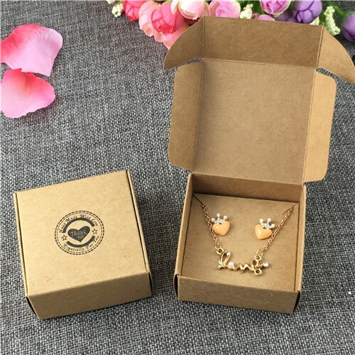 Paper Cardboard Aircraft Packing Boxes Jewelry Set Kraft Boxes Necklace Pendant Earring Displays Box: Thank you 1