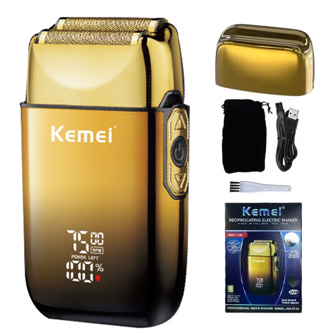 Kemei TX10 Elektrisch scheerapparaat Haar Oplaadbaar Baard Folie Scheermes Voor Mannen Kaal Hoofd Scheren voor Mannen Machine