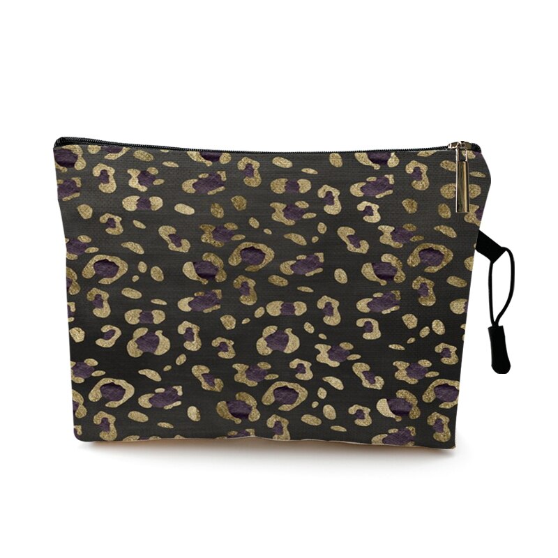 Kosmetyczka Case kobiety kosmetyczka moda wzór w cętki Zebra paski nastolatek dziewczyny panie kosmetyki makijaż woreczki organizator: Khaki