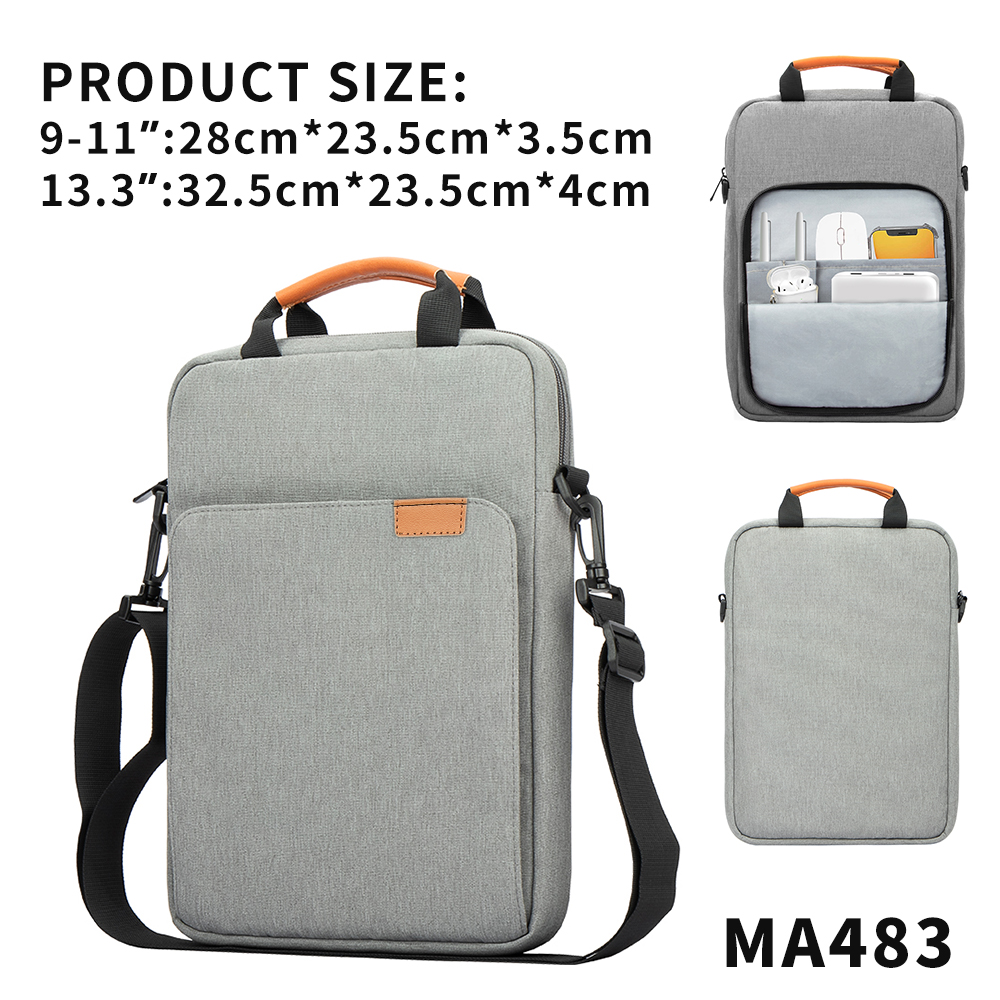 Tablet schoudertas voor iPad air pro 12,9 ", IPad Air 10,9" Surface Go 3/2 Galaxy Tab A 10, laptoptas handtas Birefcase: Dertien / Off White