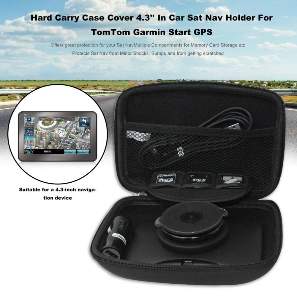 Newes Pu Hard Carry Case Cover 4.3 ''In Auto Sat Nav Houder Voor Tomtom Garmin Start Gps Navigatie Bescherming pakket Cover Zwart