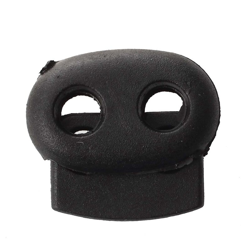 40 Pcs Double Hole Spring Loaded Drawstring Rope Cord Locks Black & 20 Pcs 2 Holes 3.6mm