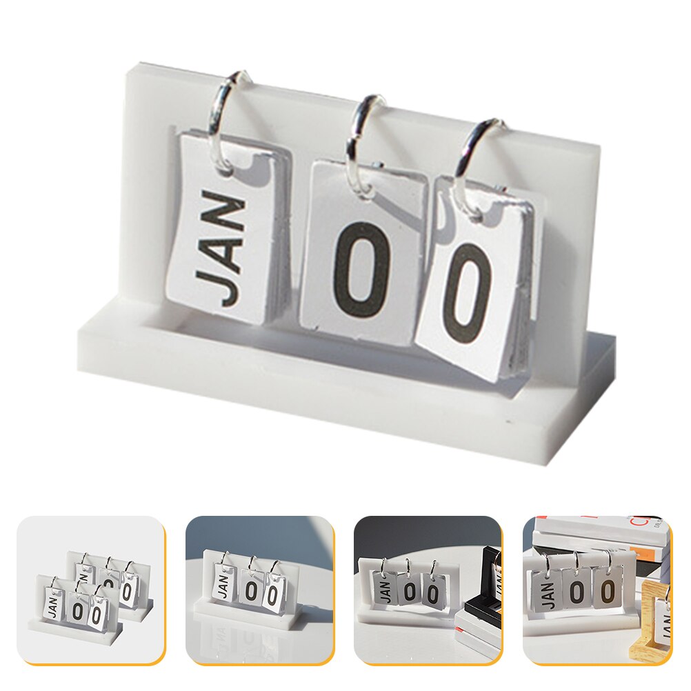 Mini Monthly Desk Calendar Miniature Desktop Calendar Miniature Desk Calendar: White
