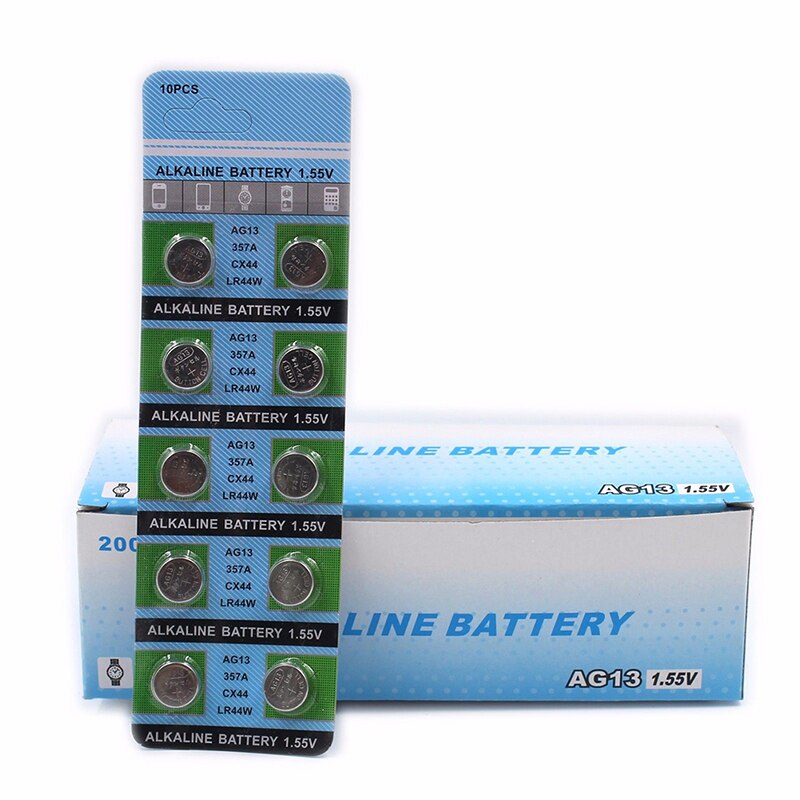10pcs 1.5V AG13 Battery LR44 L1154 RW82 RW42 SR1154 SP76 A76 357A Ag13 Pila Lr44 SR44 AG 13 Alkaline Button Cell Coin Battery