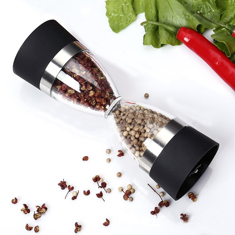 Ceramic Core Hourglass Shape Pepper Grinders Dual-head Sea Salt Pepper Powder Mills Spice Shaker Seasoning Muller