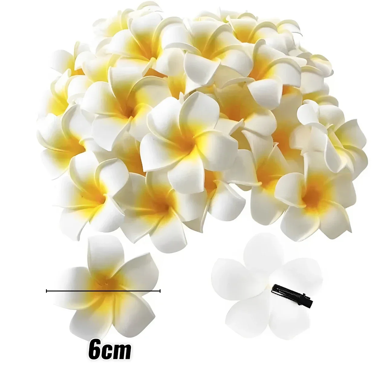 2/20 piezas pinzas para el cabello de flor de Plumeria para mujer, horquillas para niña, pinzas para flequillo lateral, pasador de flores, bolsa de hawaiana, accesorios para sombrero: L / Gris