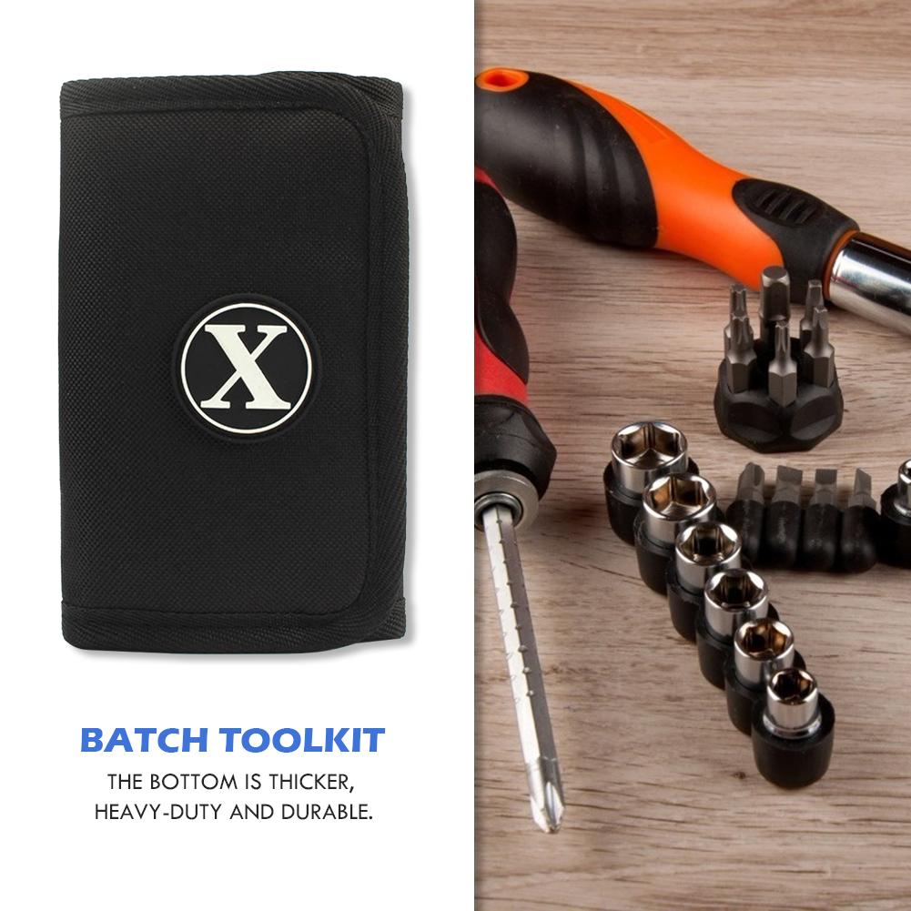 Waterproof 2 Layer Oxford Cloth Tool Bag Thickening Withstand Heavy Weight Folding Roll Bag Screwdriver Toolkit Storage Bag