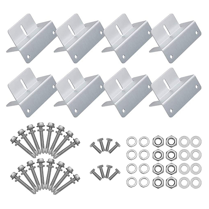 4/8 stk monteringsbeslag til solpaneler i aluminium z-type beslag til fladt tag monteringssæt til installation af solcelleanlæg: 8 stk