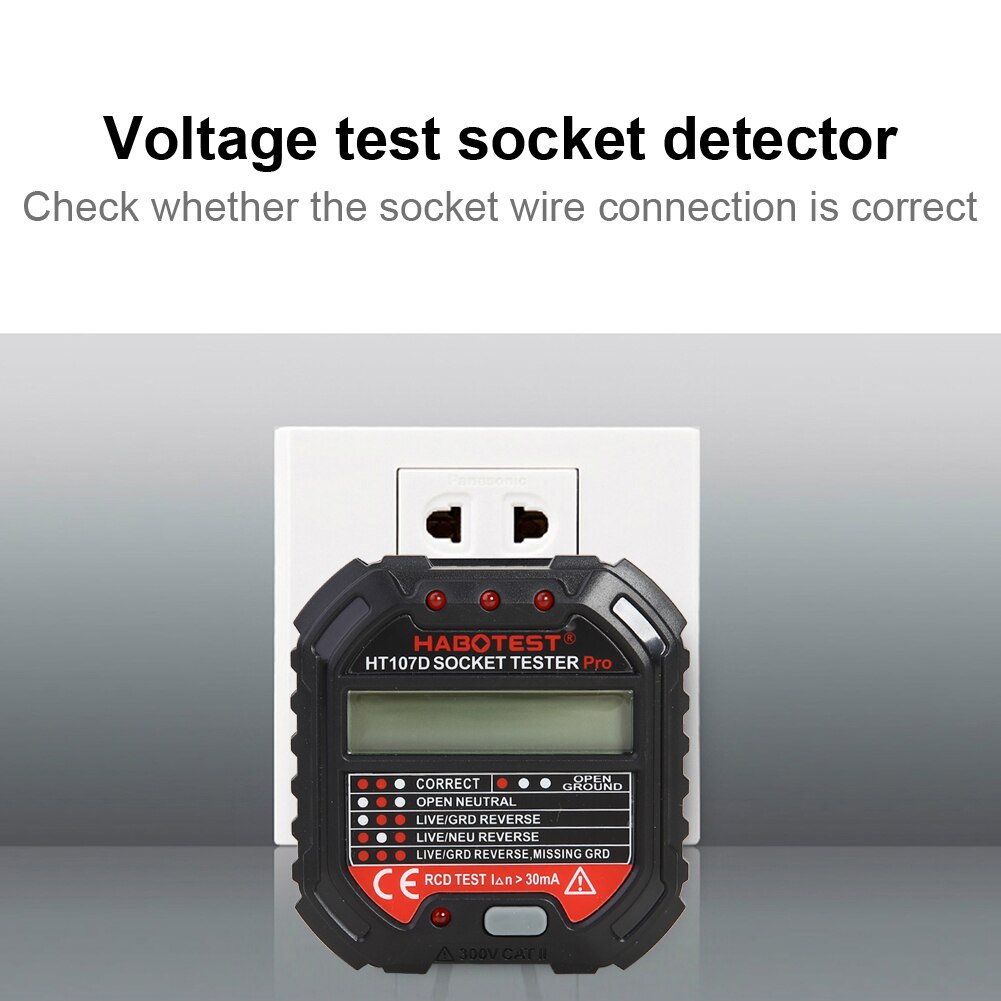 Stopcontact Tester - Circuit Polariteit Spanning Tester - Wandstekker Breker Zoeker Detector - HABOTEST
