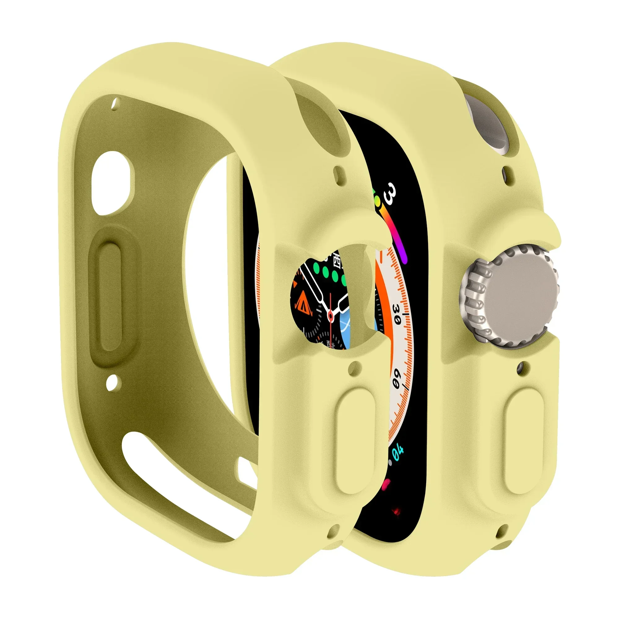 Hoesje voor apple watch ultra 2 met 49mm bandjes, rondom schokbestendig, tpu-beschermend, zacht siliconen bandje, bumper, krasbestendig.