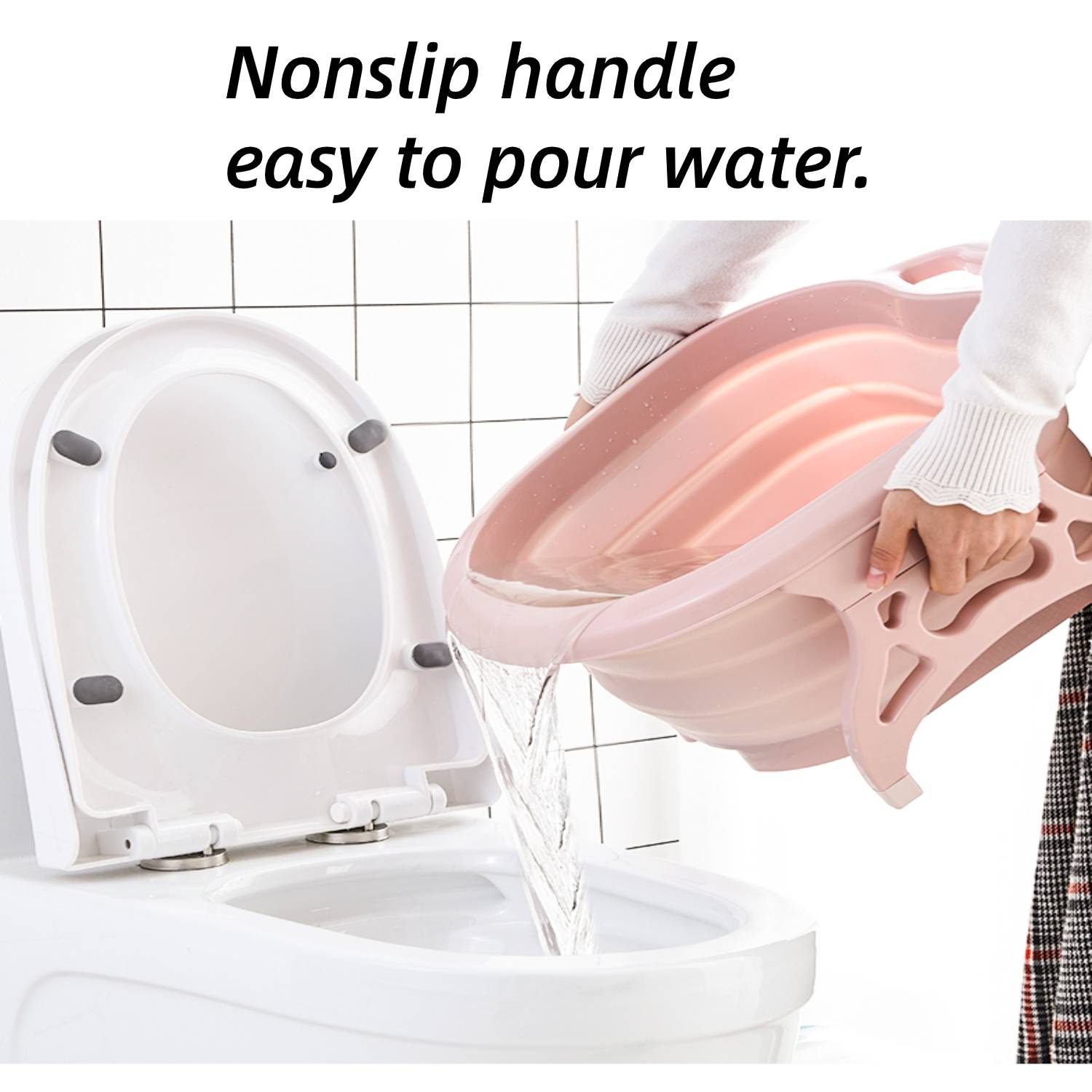 Behogar Plastic Foldable Foot Soaking Bucket Portable Bathtub Foaming Massage Wash Basin For Household Sauna Bathtub Accessories
