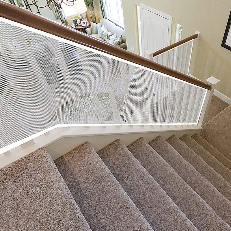 Stairway Net - Baby Safety Rail - Balcony Railing Guard Banister Proofing Stair Net For Child, Pet- Indoor &amp; Outdoo