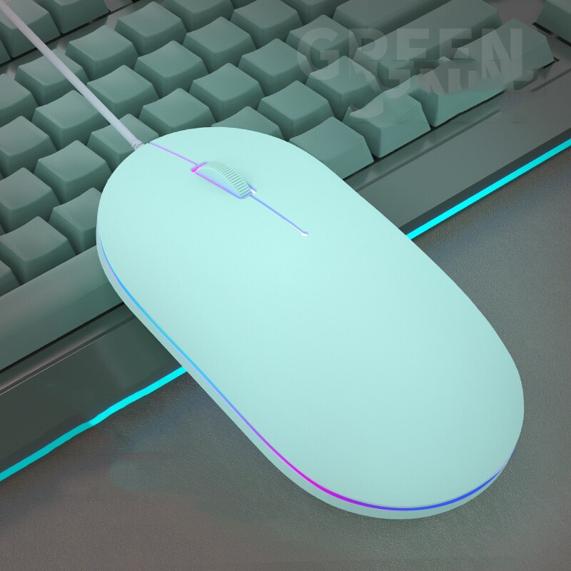 USB Wired Gaming Mouse 1000DPI Mouse Gamer Mice For PC Gamer Laptop Computer Backlight Ergonomic Magic Gaming Mause Slient Mouse: Green