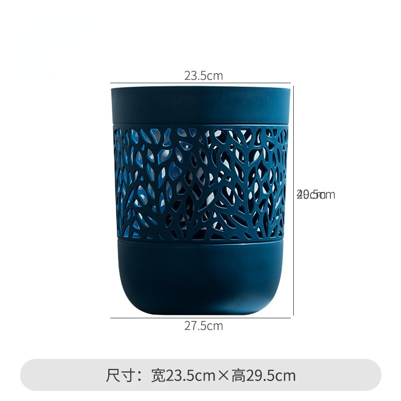 1pc Simple Waste Paper Basket Bin Household Garbage Recycling Container(16L): Blue