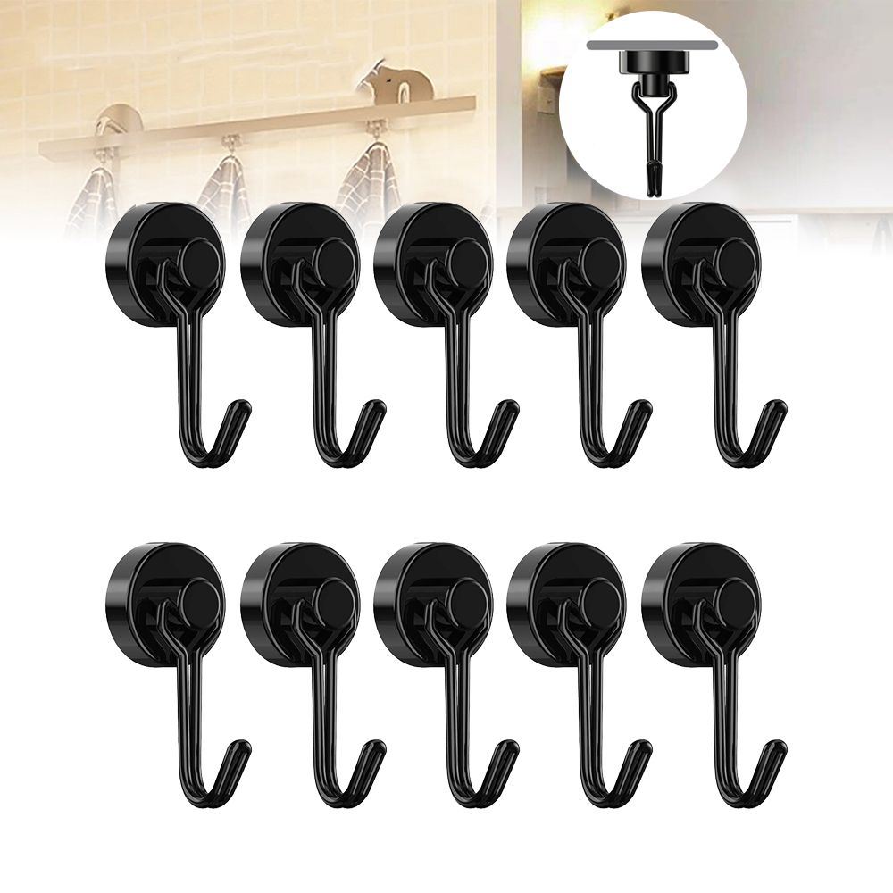 Czarne haczyki magnetyczne ciężki obowiązek neodymowy haczyk z magnesem brelok robić wewnątrz wiszące na zewnątrz lodówka grill kuchnia