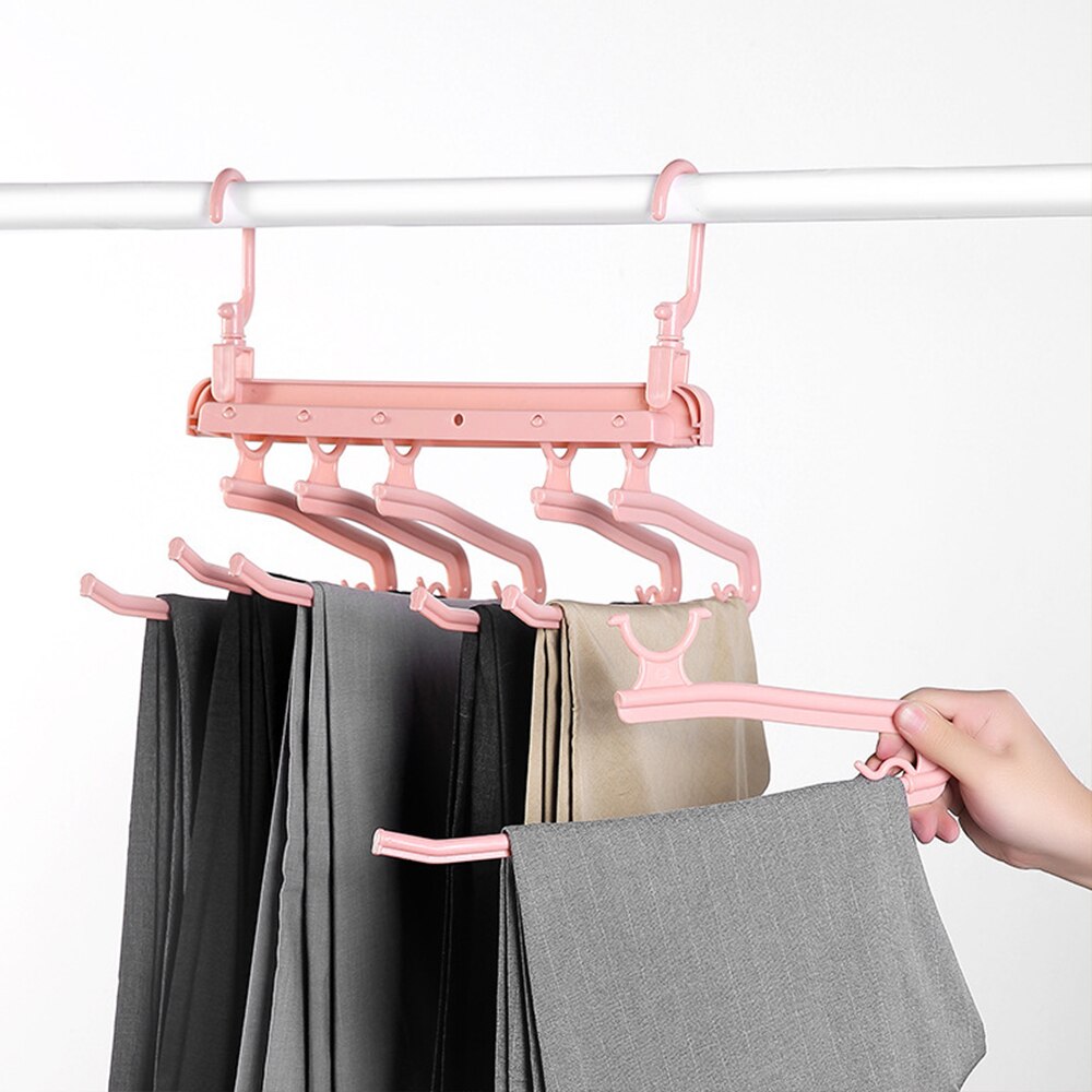Multi-Layer Multi-Function Retracble Racks Trousers Hanger Clothing Storage Organization Non-Slip Trouser Pants Hanger