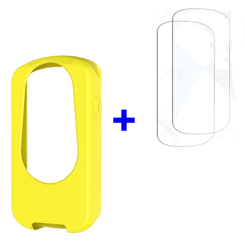 Funda protectora de silicona 2 en 1 para ordenador de bicicleta Garmin Edge 1030 + película de vidrio para Edge 1030 Plus: XS / Verde oliva