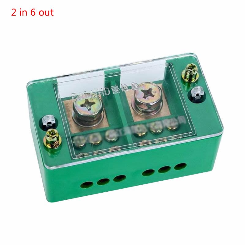 Single Phase 2-IN 4/6/812-OUT Wire Terminal Box Household Distribution Box Terminal Junction Case: 6