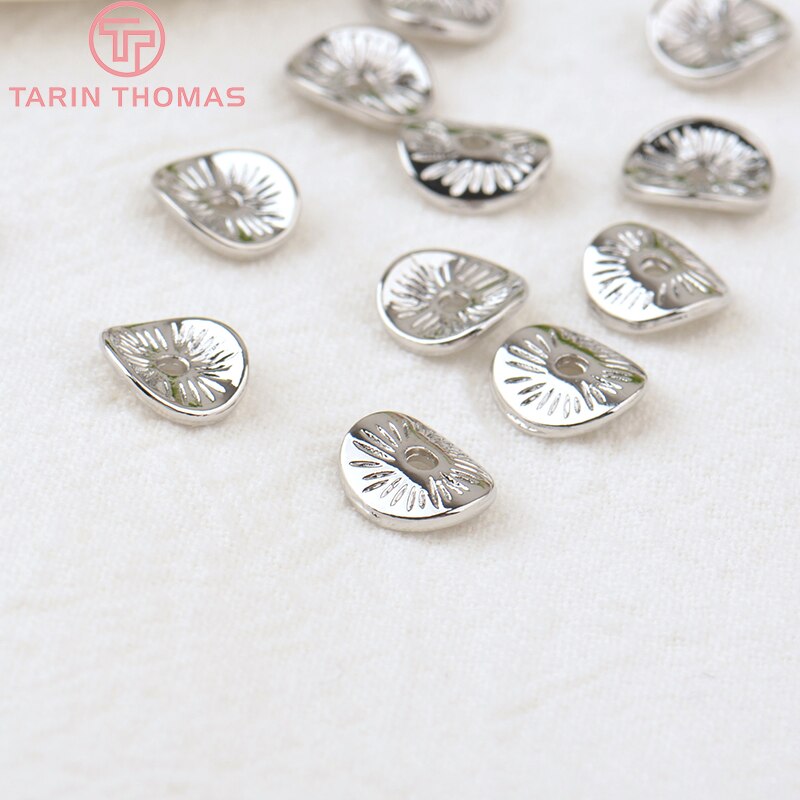 (3471)50PCS 5x6MM 8x9MM 9x10MM 24K pozłacane mosiężne koraliki dystansowe koraliki czapki wysokiej jakości biżuteria Diy Akcesoria