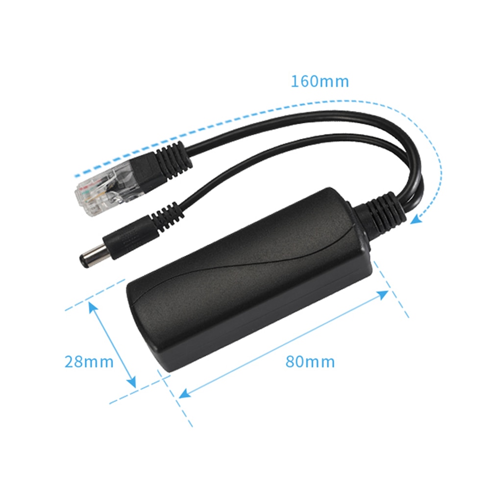 12-48v Synthesizer Separator Combiner POE Adapter cable RJ45 Injector Splitter Kit Tape Screened Passive Power Over Ethernet