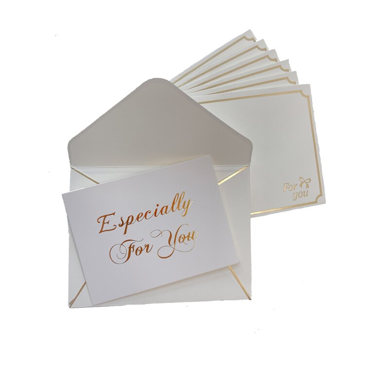 1Set Bronzing Ironing envelope with card MINI White cards wedding happy birthday Invitation 80*60MM: Especially
