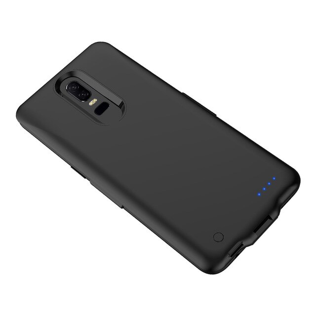 KQJYS 6500mAh para Oneplus 6 funda con cargador de batería externa fuente de alimentación portátil a prueba de golpes cubierta de carga para Oneplus 6: Black