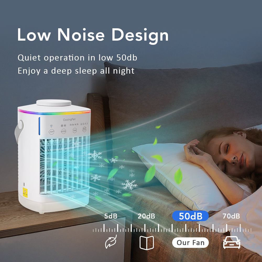 Ventilador de aire acondicionado portátil, ventilador de refrigeración, ventilador de refrigeración para el hogar, dormitorio, aire frío móvil, aire acondicionado pequeño refrigerado por agua