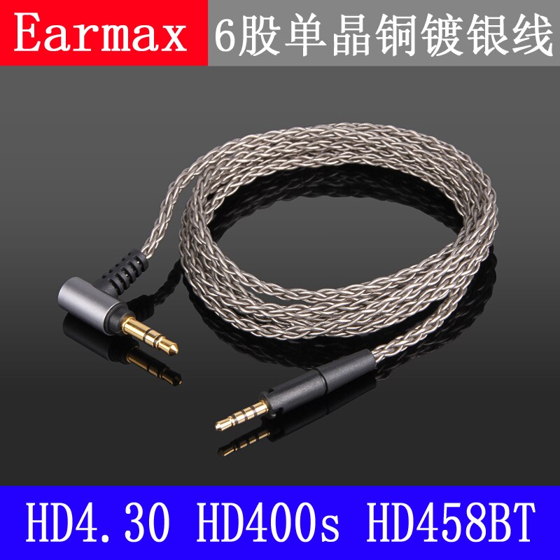 Câble plaqué argent en cuivre monocristal, pour Sennheiser/élan/urban HD400s HD458/450BT HD598 HD558 HD598se