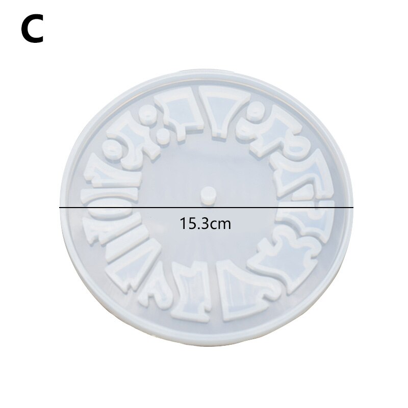 Diy Silicone Klok Mold Epoxyhars Tray Mold Klok Craft Maken Sieraden Accessoires Klei Cement Silicon Klok Mould Ronde: 3