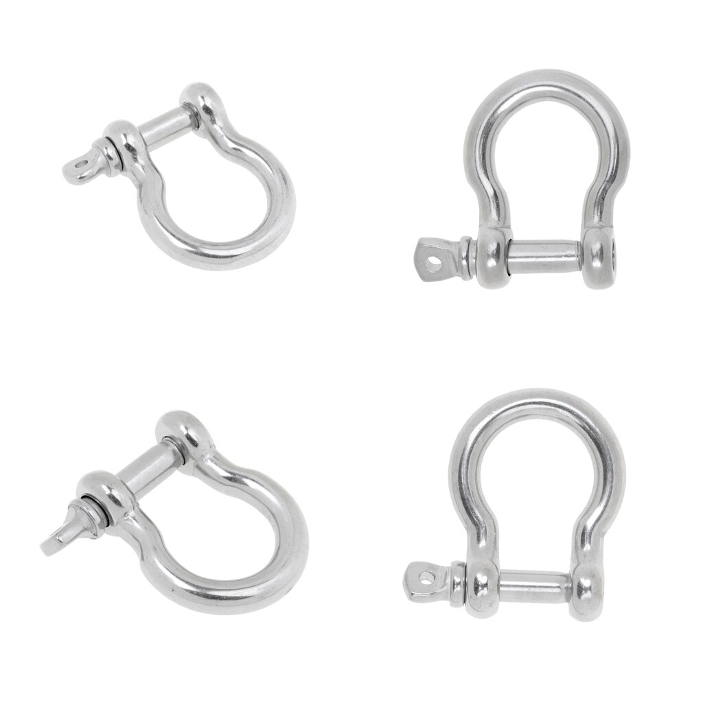 4Pcs 6mm 8mm Boat Marine D Ring Anchor Bow Shackles - 304 Stainless Steel