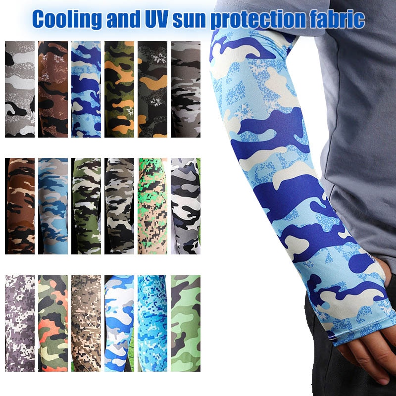 1 Pair Unisex Sports Arm Sleeves On Hand UV Protection Elbow Cuff Cover Cycling Bike Run Basketball Fishing Cool Arm Sleeves Men