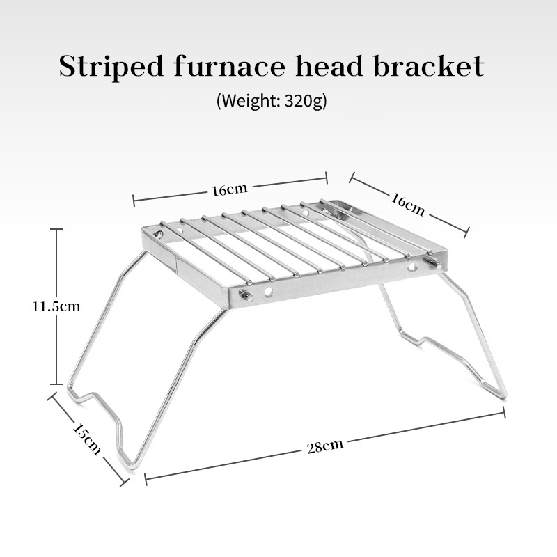 Parrilla de Camping de acero inoxidable para exteriores, Mini parrilla plegable portátil, quemador, soporte para estufa para Picnic, cocina, equipo de Camping: Default Title