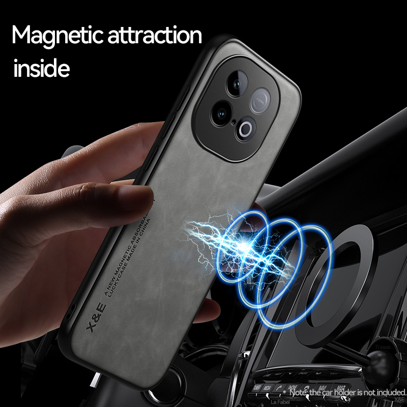 For Vivo Iqoo Z10 Turbo Pro Magnetic Case Matte Leather Cover Vivo Iqoo Z10 Turbo Camera Shell Shockproof Fundas Iqoo Z9 Turbo