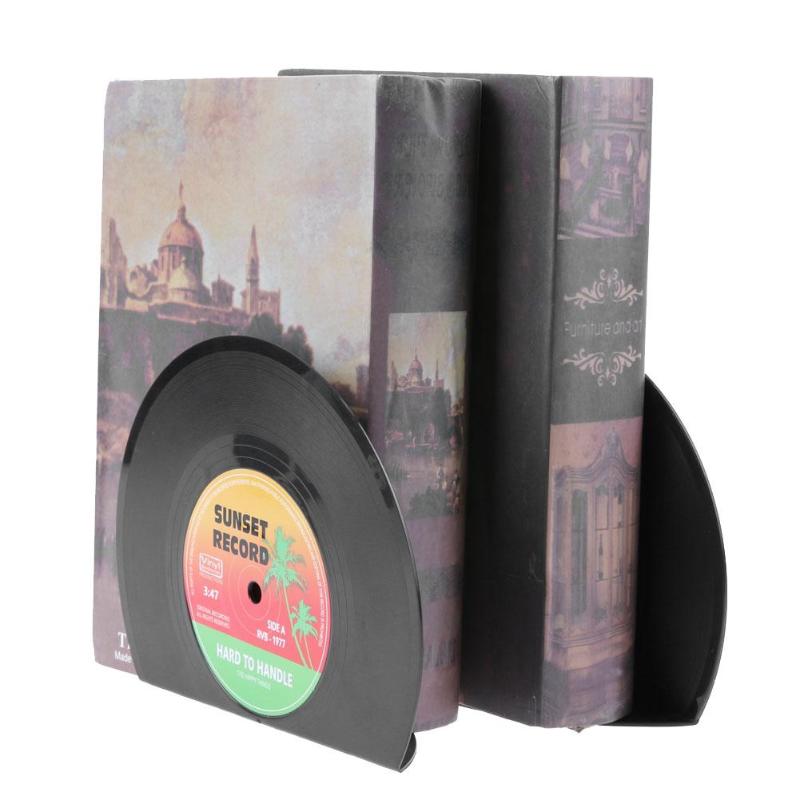 2 Stuks Vinyl Record Vormige Boek Planken Houders Boek Houder Stand Retro Stijl Desktop Plank School Kantoorbenodigdheden