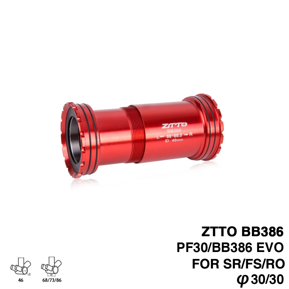 Bicycle BB386 EVO 30 PF30 Adapter Press Fit Bottom Brackets Axis for MTB Road bike Parts BB30 30mm Crankset chainset durability: BB386 Red