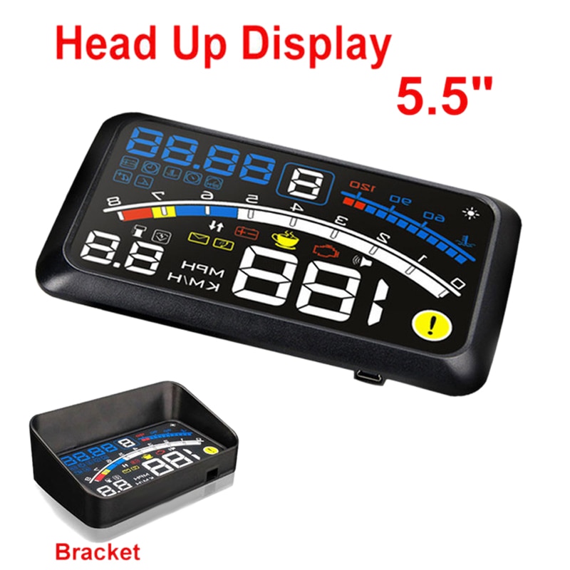 Coche HUD Head-Up Display Auto OBDII Port Head-Up Display coche Styling lector velocidad Auto-adaptable coche combustible Etc pantalla de parámetros Al