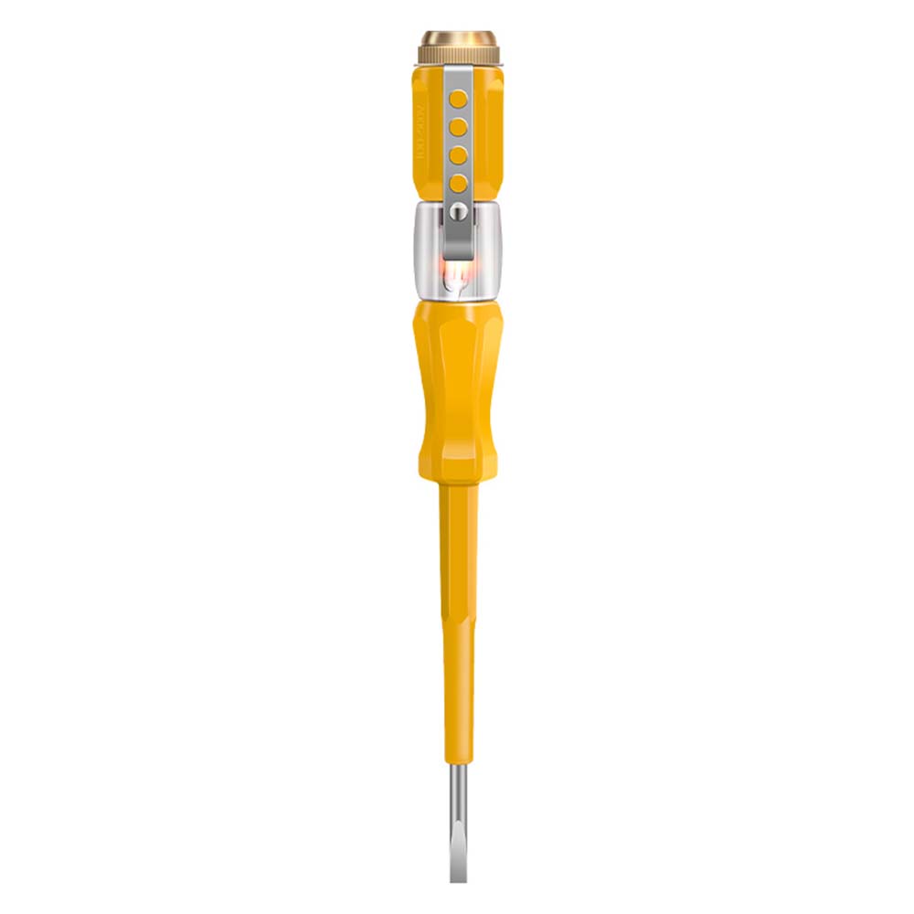 Bolígrafo probador eléctrico B07, indicador de voltaje, lápiz de prueba, destornillador, bombilla de neón de 100-500V, bolígrafo de prueba de aislamiento sin contacto: YELLOW