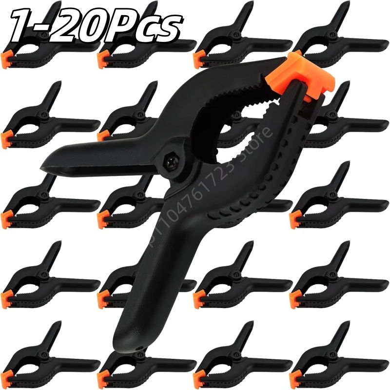 1-20 st 2 tums justerbara träbearbetningsklämmor i plast i nylon, träbearbetningsverktyg, fjäderklämma, snickarklämmor, outillage menuiserie