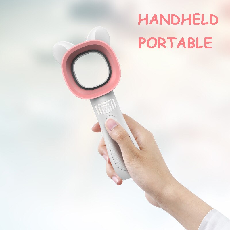 mini vifte uten blader søt katt håndholdte oppladbare usb vifter 2000 mah stum uten vinge til hjemme utendørs ventilator kjøler vifte 8h