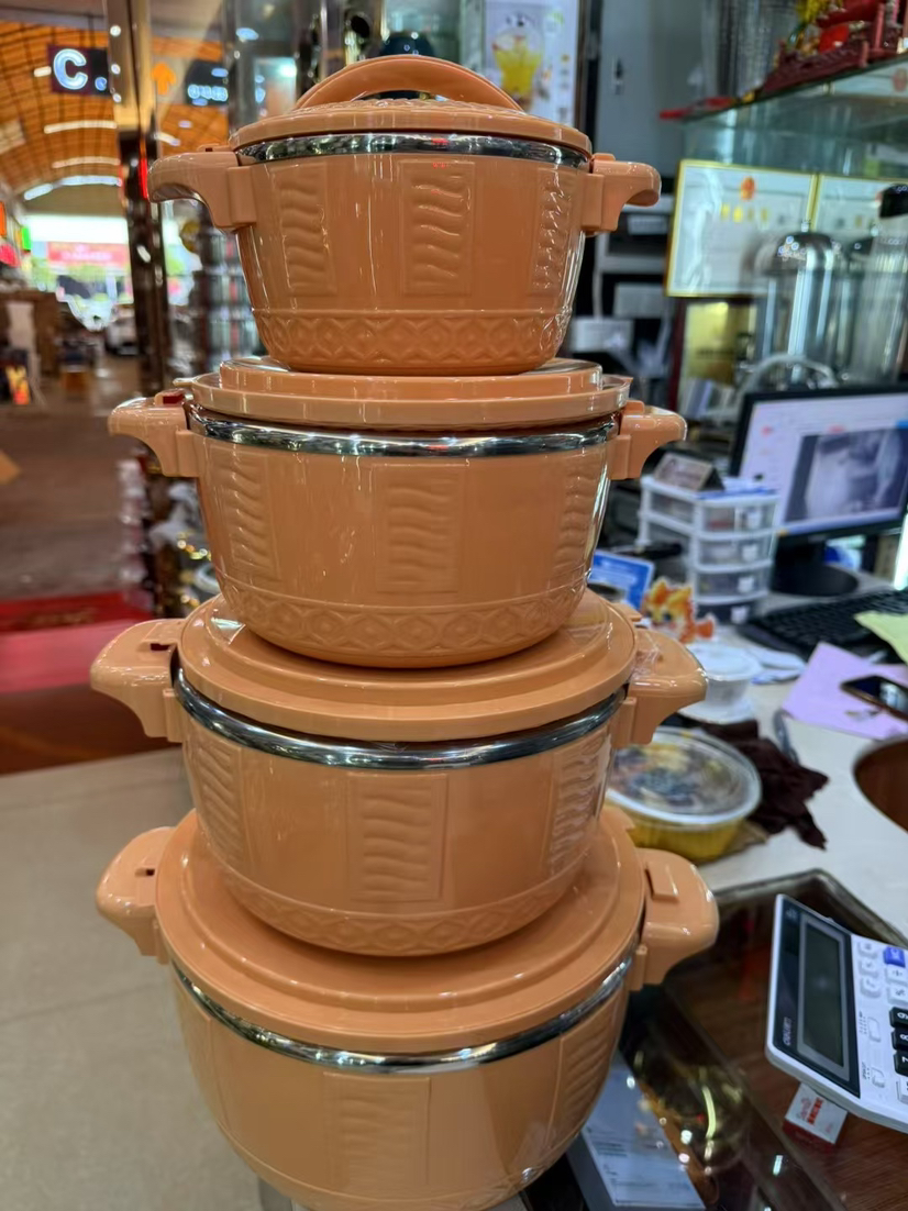 4 stücke Lebensmittel Lagerung Container Kunststoff Tupperware Bento Mittagessen Kasten Heiße Lebensmittel Thermos Lebensmittel Erhaltung Kasten Küche Zubehör: Orange