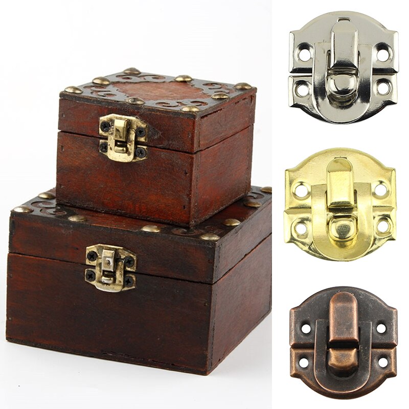 Mini Jewelry Chest Wine Wooden Box Case Toggle Latch Suitcase Hasp Hook Can Lock Lockable with screws 20x21mm 26x29mm