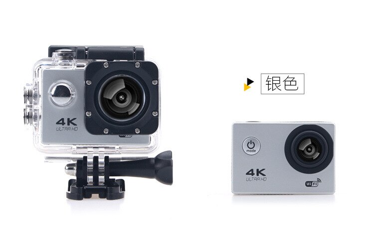 Sj9000 wifi 4k 1080p ultra hd kamera dvr dv videokamera 30m vanntett hjelm videokamera: Sølv / Med 32gb tf-kort