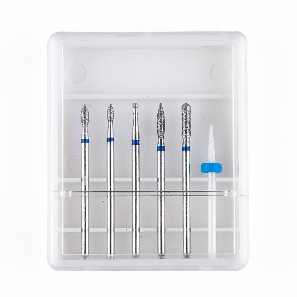 6 sztuk ceramiczne diamentowe wiertarka robić paznokci zestaw frez robić manicure obrotowy rzep czyste bity maszyna elektryczna Sztuka akcesoria: 2