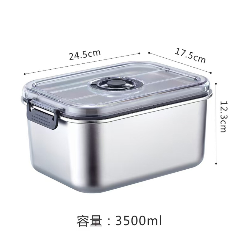 Stainless Steel Vacuum Food Storage Container Airtight Kitchen Refrigerator Safe for Vegetables Fruits Essential: WHITE
