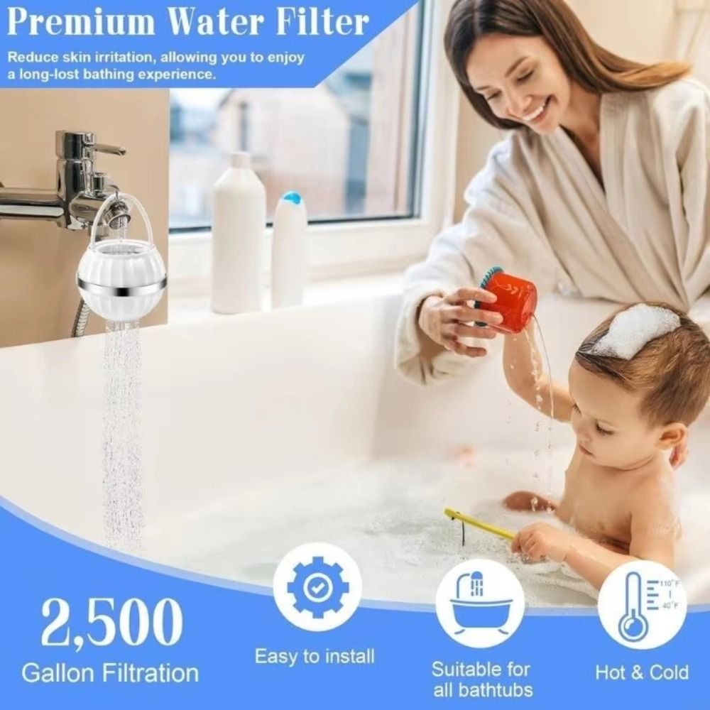 PP-materiaal Draagbare kunststof badkuip Waterfilter Waterontharder Spatwaterdicht Hangende badkraan Filter Chloorverwijdering