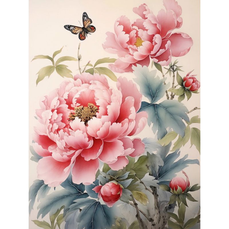 PhotoCustom Gemälde nach Zahlen, Blumenlandschaft, handgemalte Gemälde, , DIY Bilder nach Zahlen, Bausätze, Zeichnung auf Leinwand, Dekor: Freier Raum / 20x25cm
