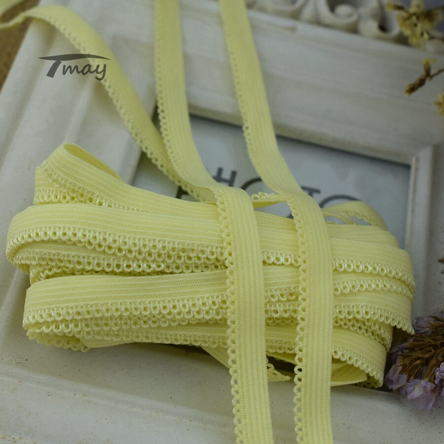 #1342 Yellow Elastic Bnds Rubber Band Lace Trim 8yards/lot stretch lace Ribbon Sewing Trimmings Appliques underwear Pants Tape