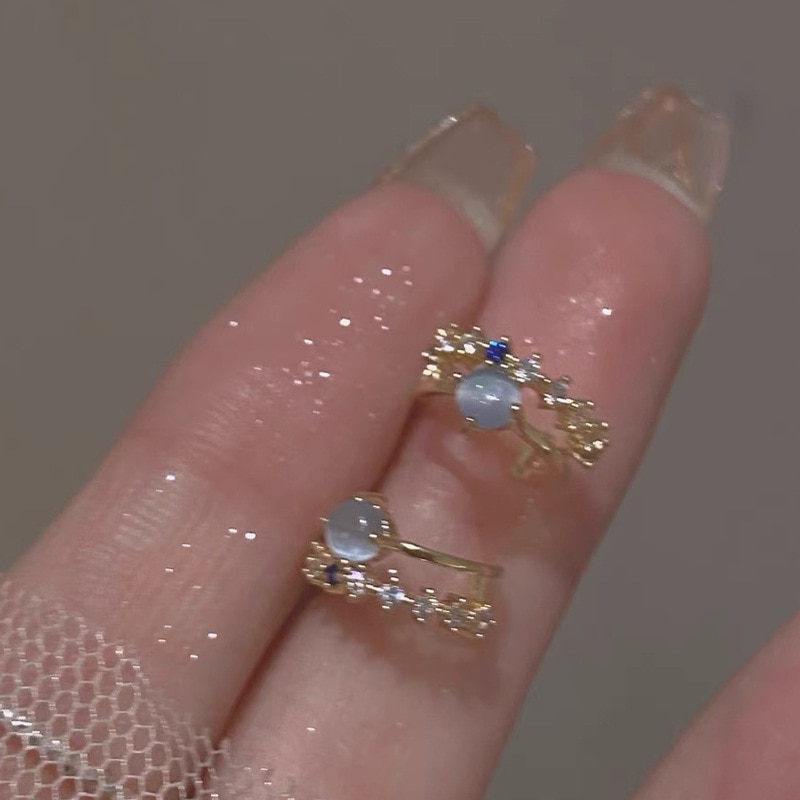exquisit Gold Opal Kreis Ohrringe Für Frauen AAA Zirkon Glänzenden Strass Blätter Schmetterling Platz Ohrring Hochzeit Schmuck