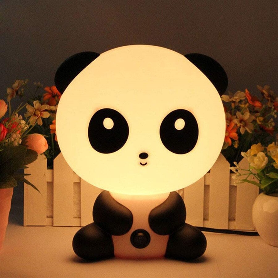 Schattige panda hond beer cartoon nachtlampje 3d dierenlamp kinderkamer speelgoed slaapkamer nachtkastje decoratie lamp: Panda / Eu