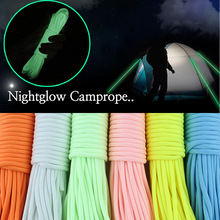 20m hele natten lys reb fluorescerende klatring reb 9 kerne nylon reb udendørs camping telt reb fed redning udendørs værktøj